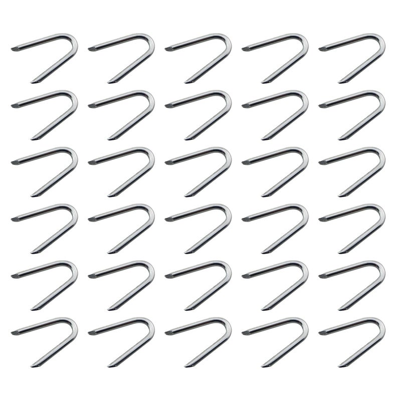 CTWHA 50PCS Galvanized U Nails Wire Mesh Fence Staples 1-1/4 Inches for Weaving Livestock Fence Posts Ground Fabric Weed Control Gardening Copper Pole Grounding Installation - Image 1